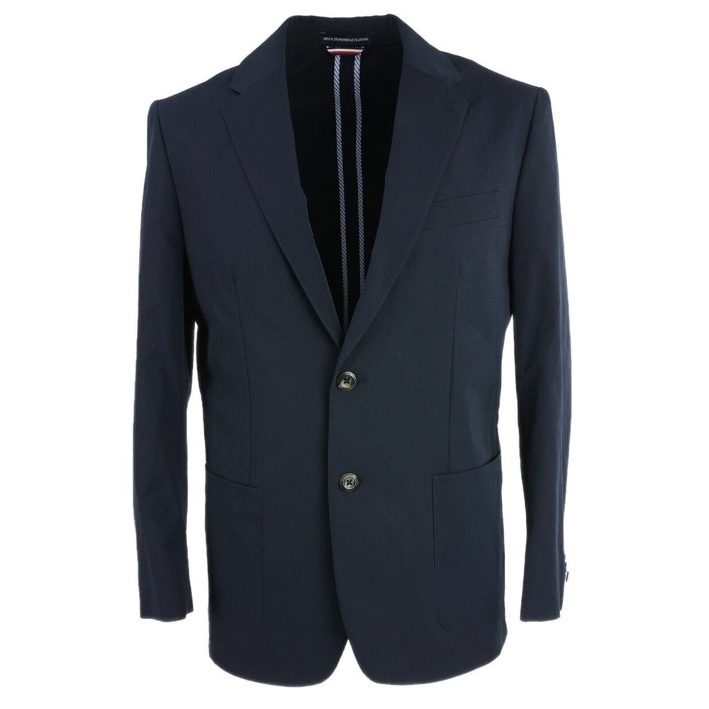 New Tommy Hilfiger TH Tech Men's 42S Navy Blue Jersey Performance Stretch Blazer